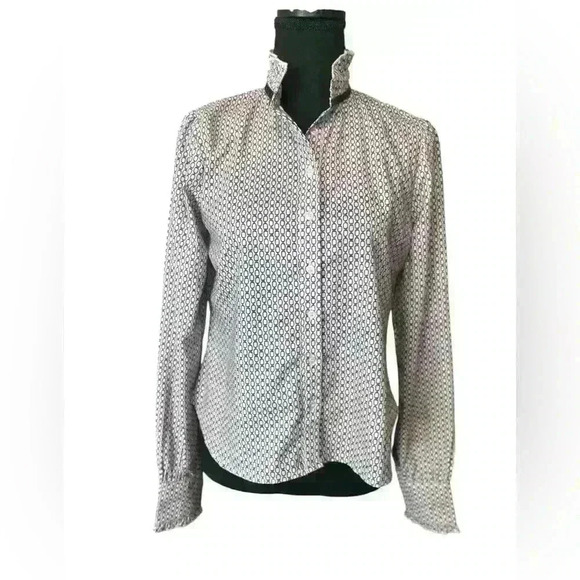 The Shirt by Rochelle Behrens Button Down  Shirt  Ruffled Sleeve Size XS - Picture 1 of 7